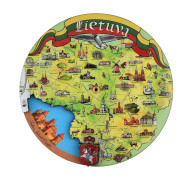 Round Magnet with Rotating Map of Lithuania Round Magnet with Rotating Map of Lithuania